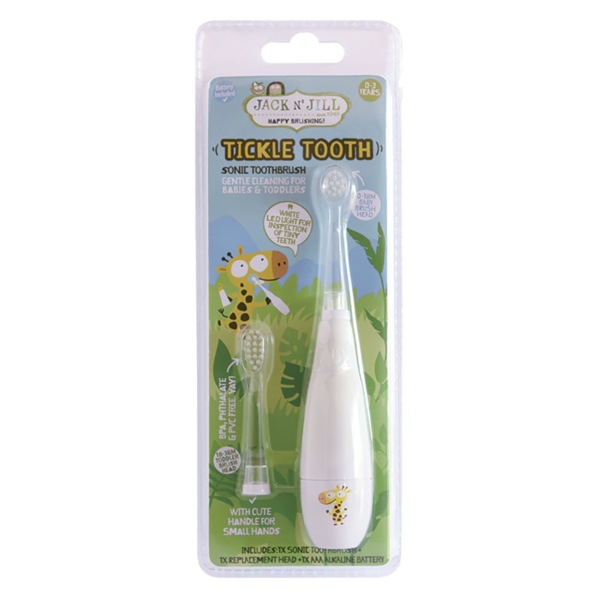 Jack n Jill Sonic Toothbrush Tickle Tooth 0-3 Years
