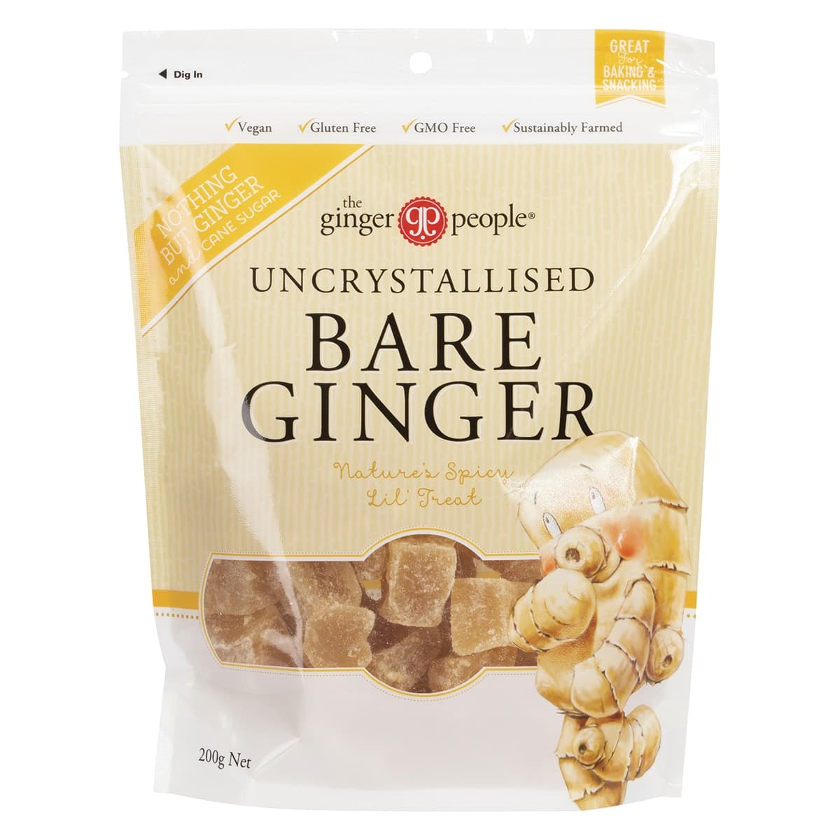The Ginger People Uncrystallised Bare Ginger 200g