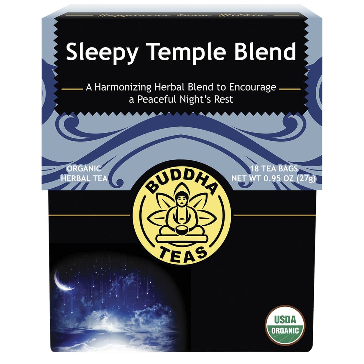 Buddha Teas Organic Herbal Sleepy Temple Blend Tea 18 Pack