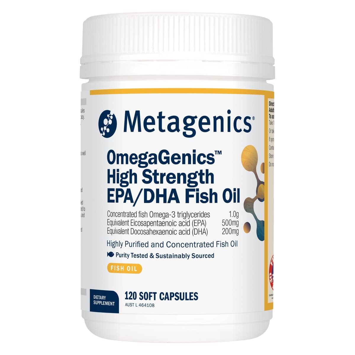 Metagenics OmegaGenics High Strength EPA/DHA Fish Oil 120 Capsules