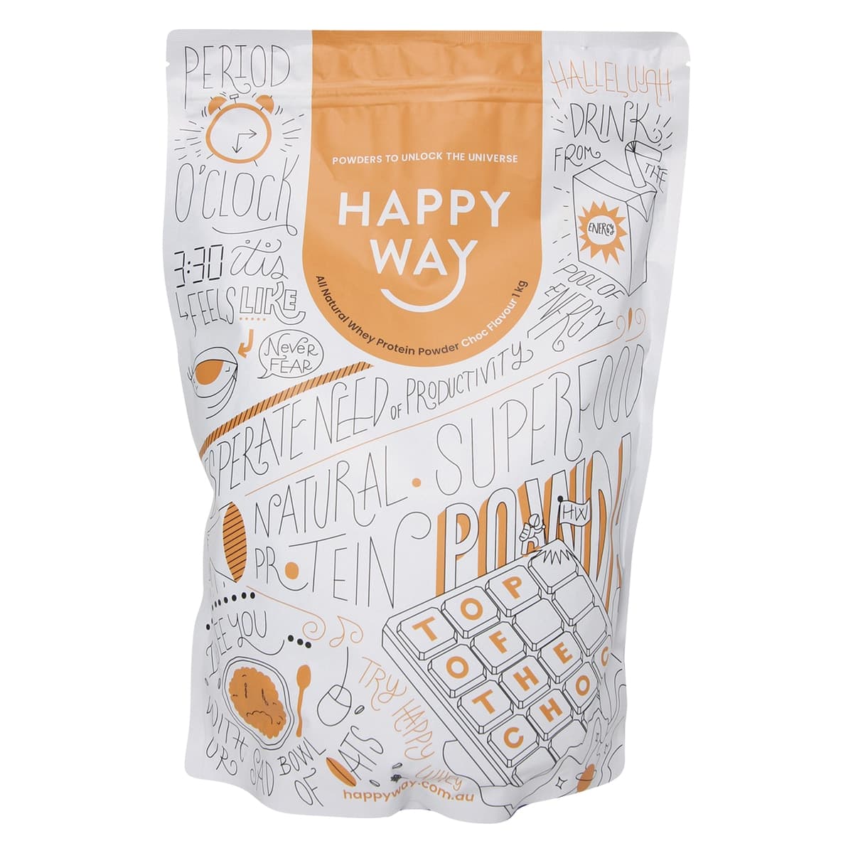 Happy Way Whey Protein Powder Chocolate 1kg
