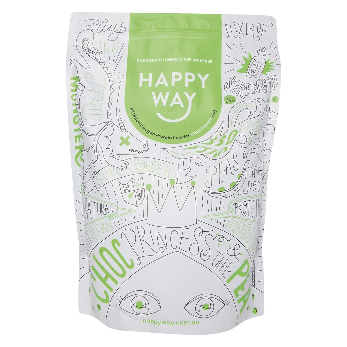 Happy Way Vegan Protein Powder Chocolate 1kg