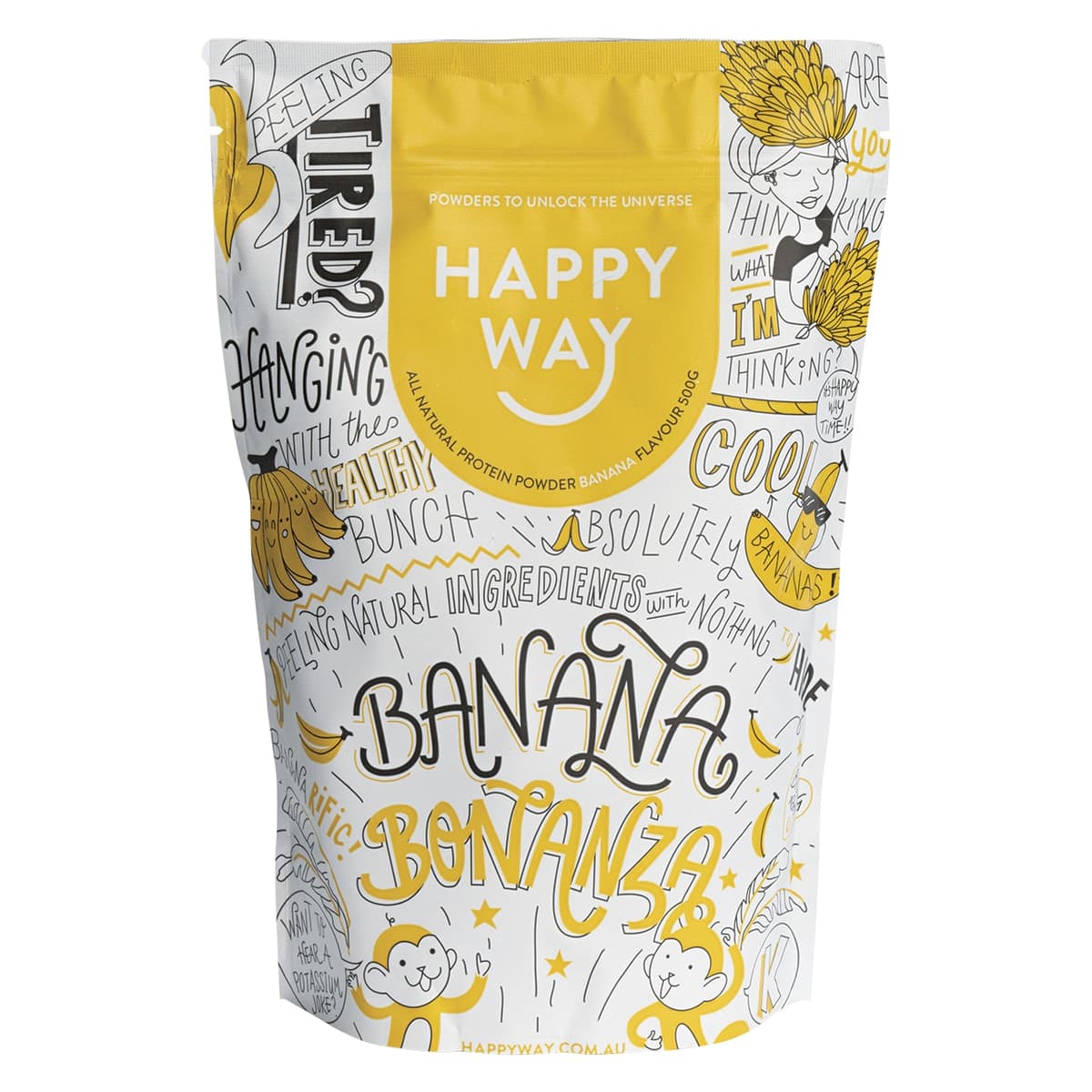 Happy Way Whey Protein Powder Banana 500g