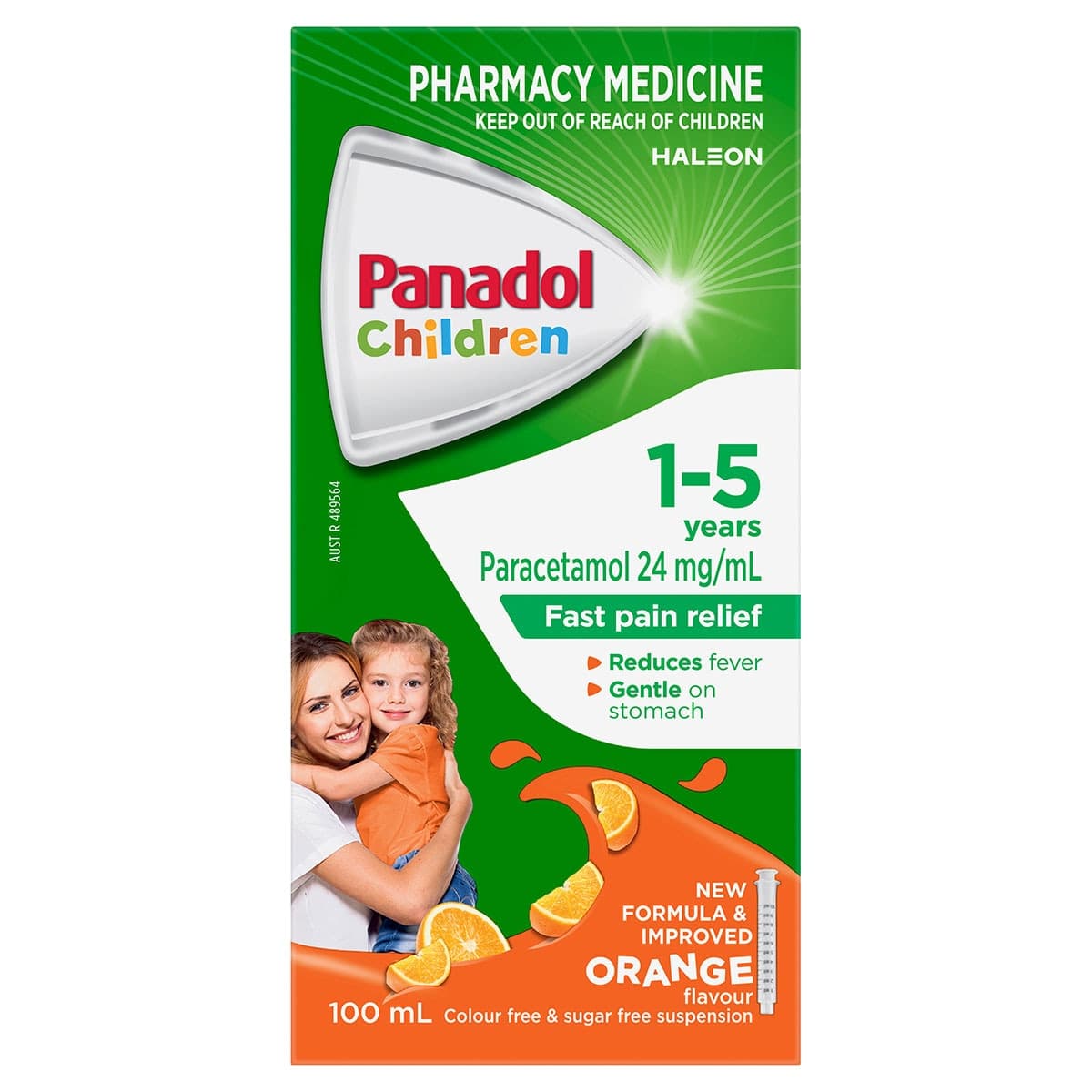 Panadol Children Suspension 1-5 Years Colour & Sugar Free Orange 100ml