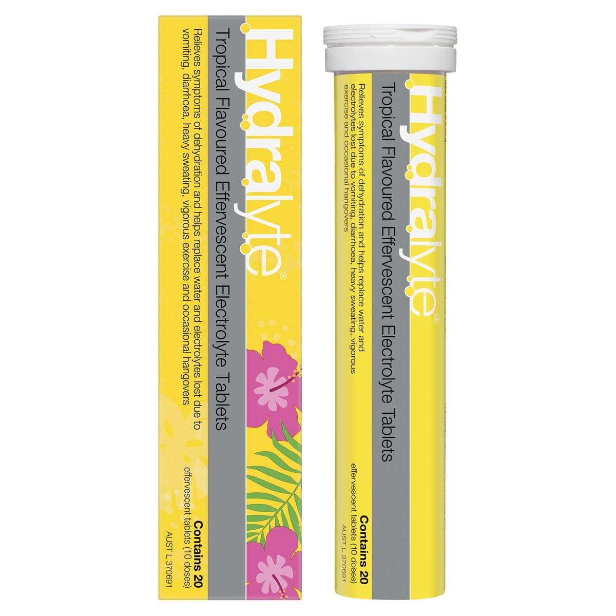 Hydralyte Effervescent Electrolyte Tablets Tropical 20 Pack