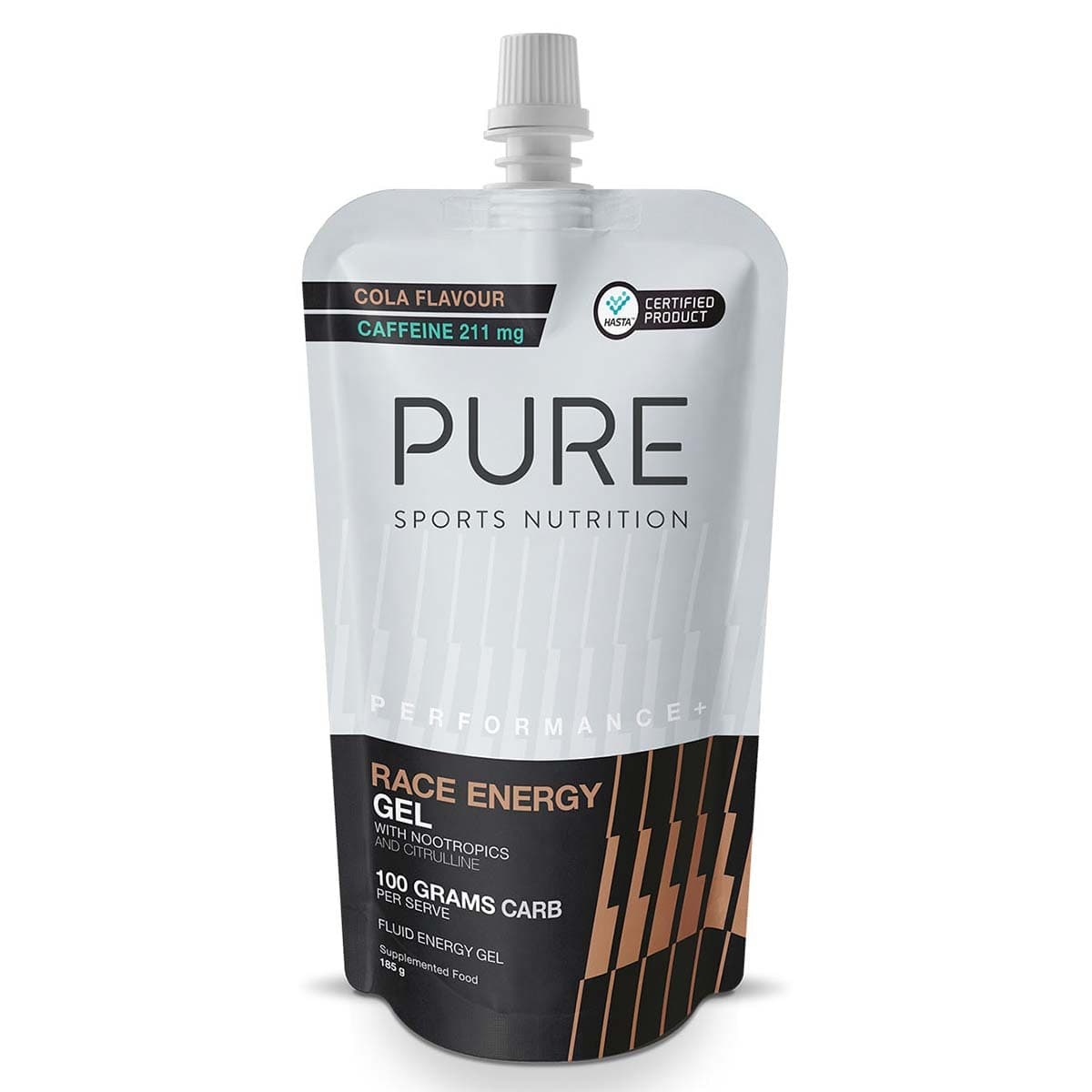 Pure Sports Nutrition Performance + Race Energy Gel + Caffeine Cola 185g