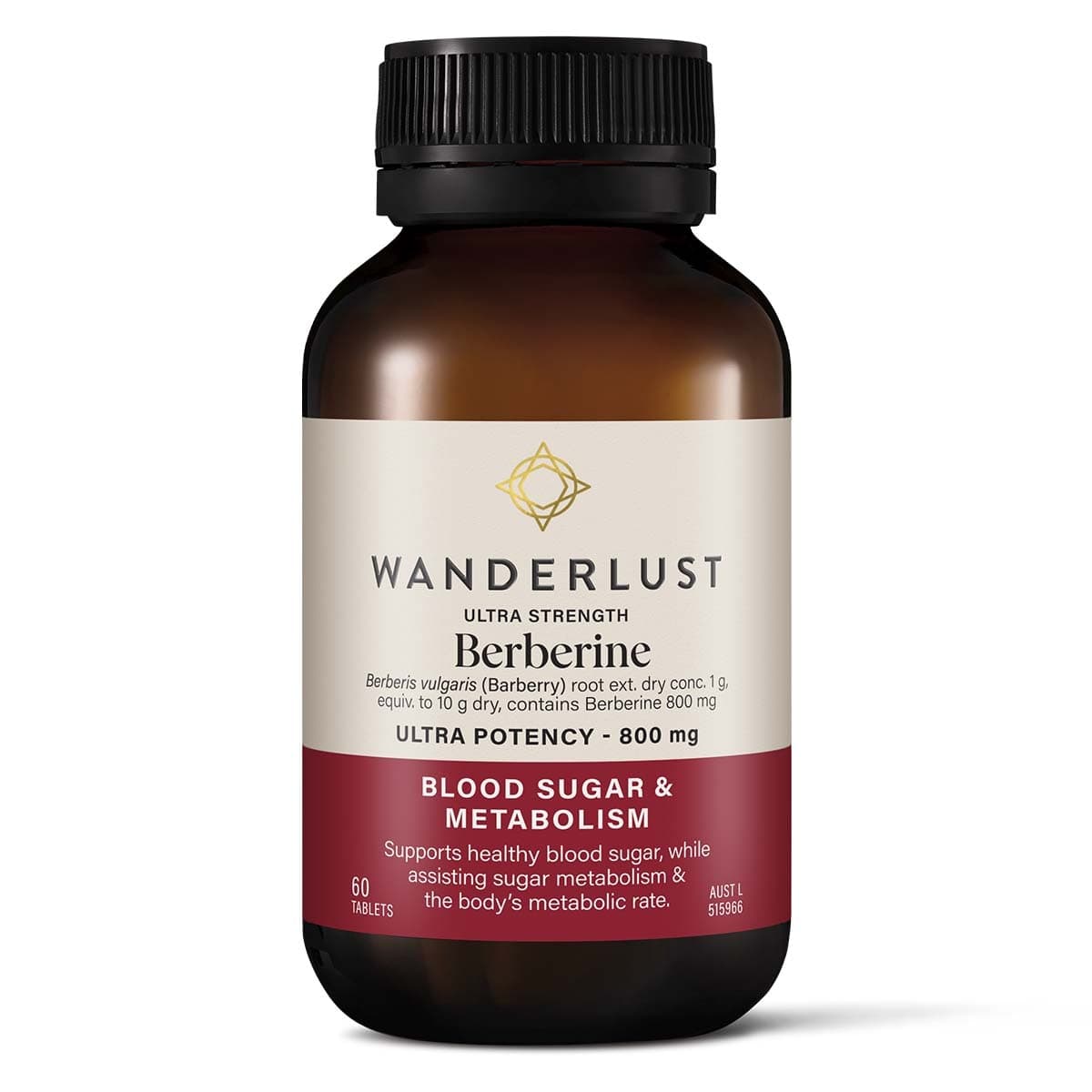 Wanderlust Ultra Strength Berberine 800mg - 60 Tablets