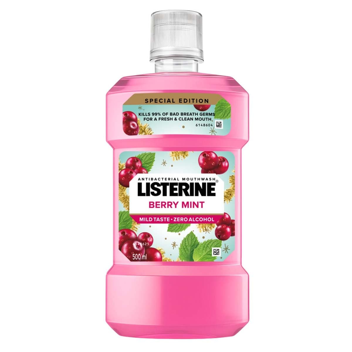 Listerine Antibacterial Mouthwash Alcohol Free Berry Mint 500ml