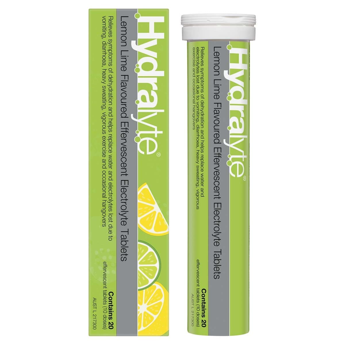 Hydralyte Effervescent Electrolyte Tablets Lemon Lime 20 Pack