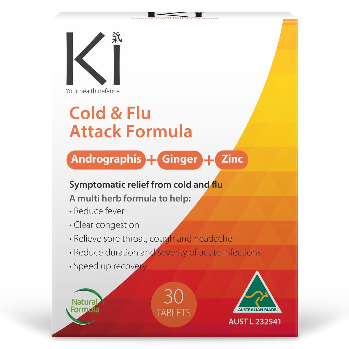 Ki Cold & Flu Attack Formula 30 Tablets