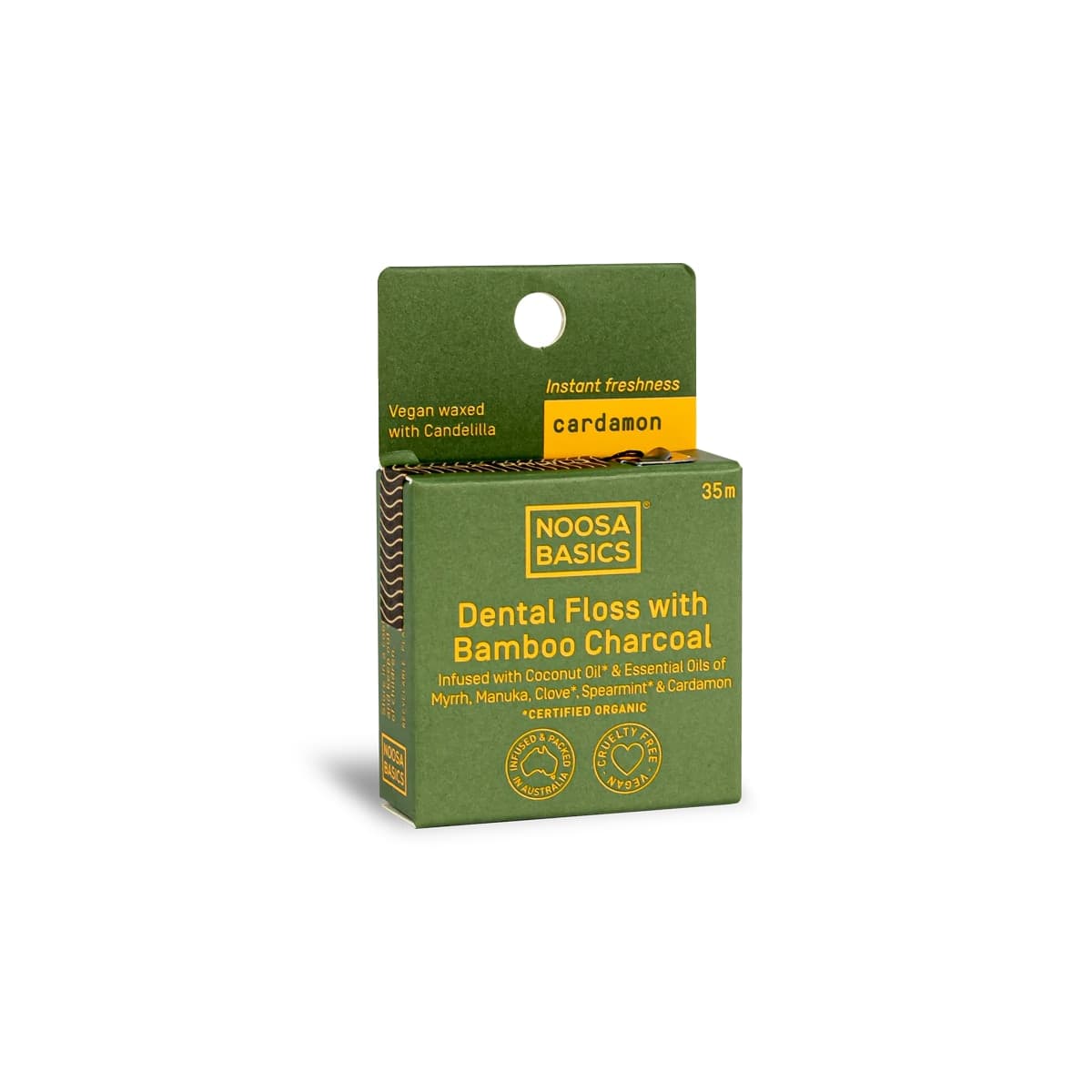 Noosa Basics Bamboo Charcoal Dental Floss - Cardamom 35m