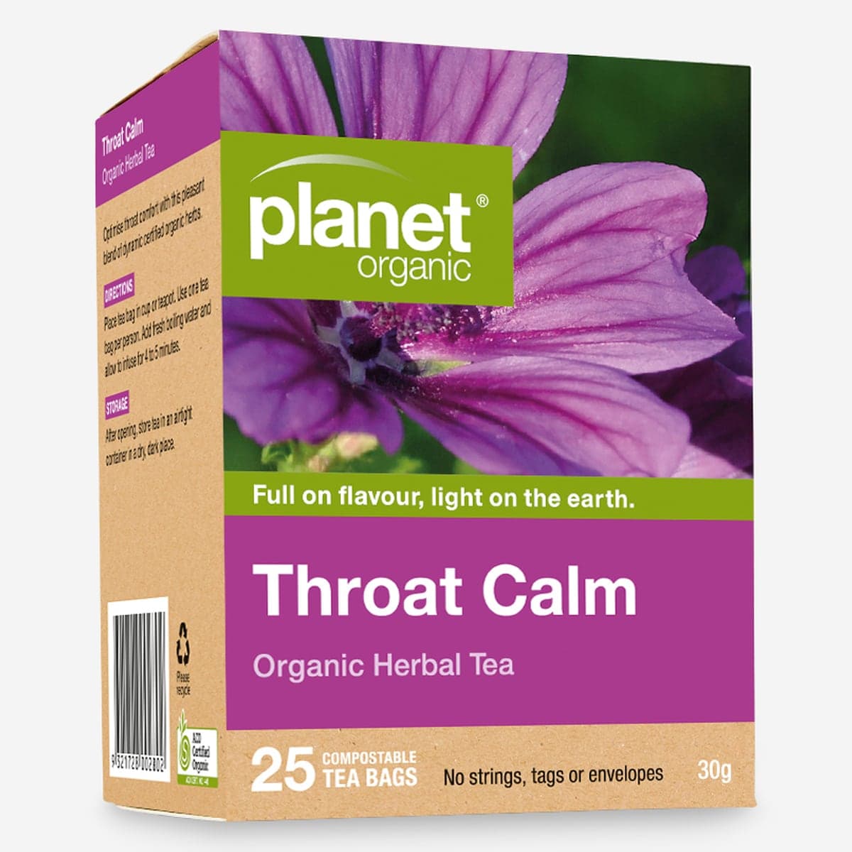 Planet Organic Throat Calm Tea Bags 25 Pack
