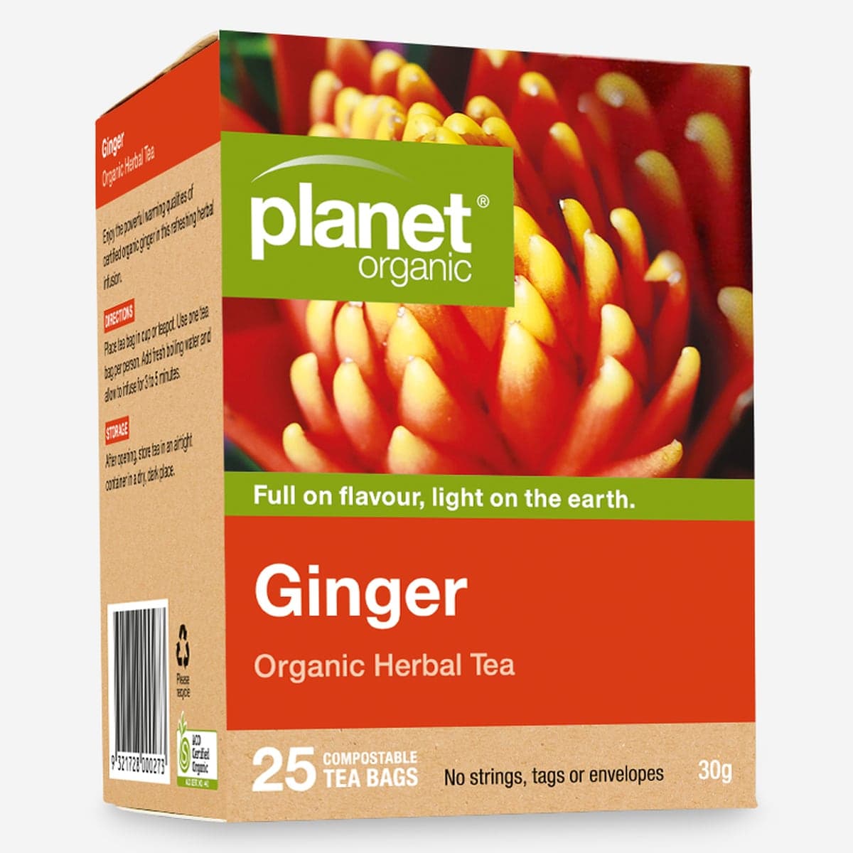 Planet Organic Ginger Herbal Tea Bags 25 Pack