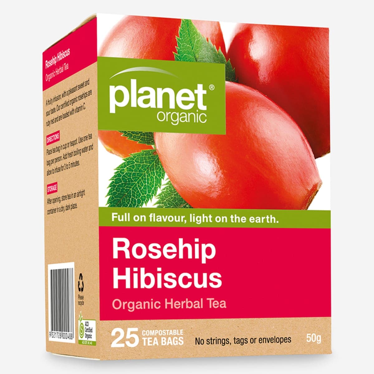 Planet Organic Rosehip Hibiscus Tea Bags 25 Pack