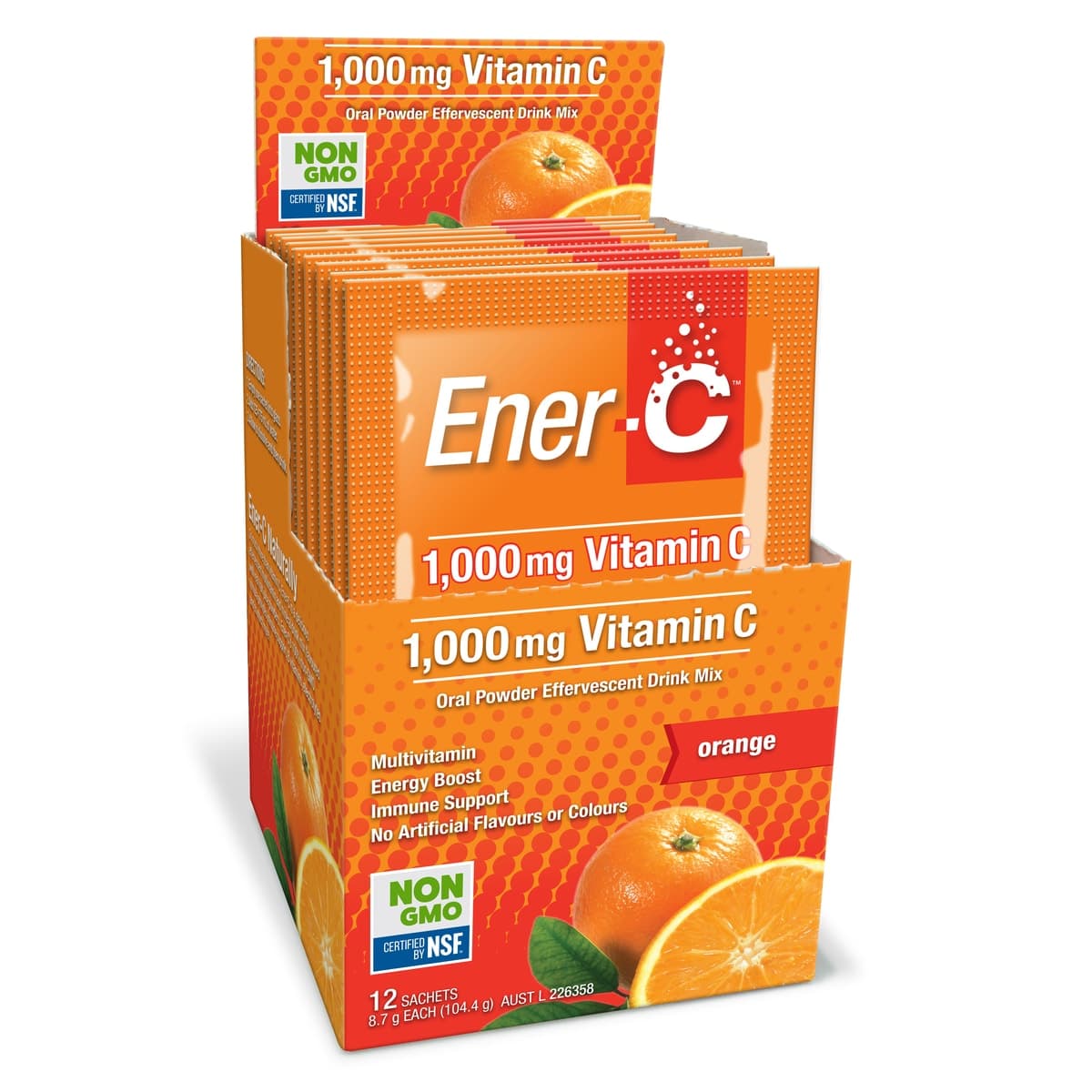 Ener-C 1000mg Vitamin C Orange Flavour 12 Sachets