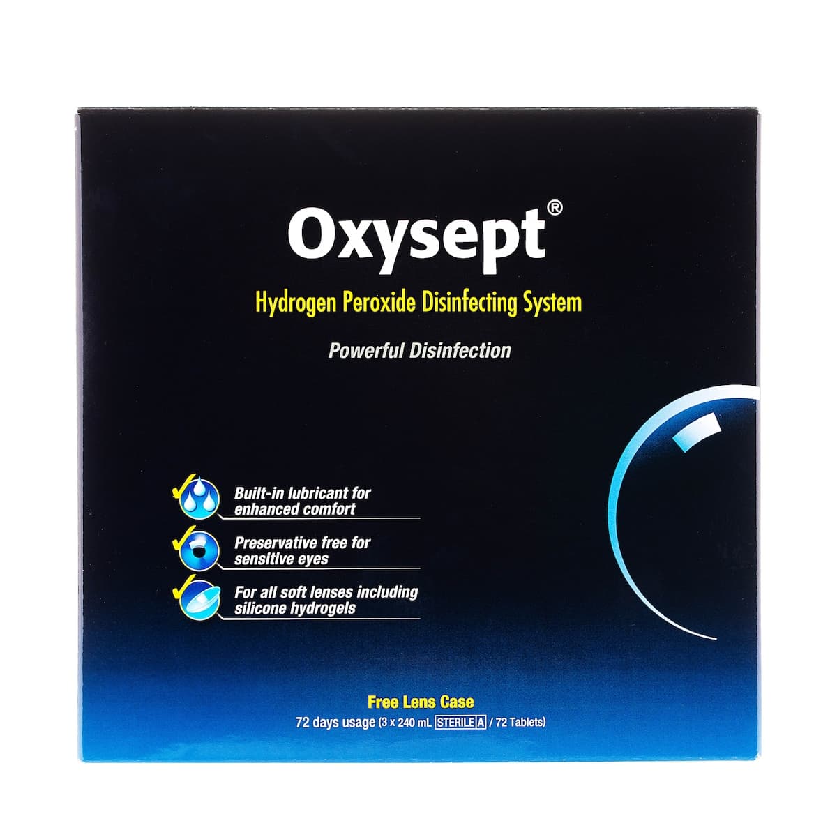 Oxysept Hydrogen Peroxide Disinfecting System 240ml x 3 Plus 72 Tablets