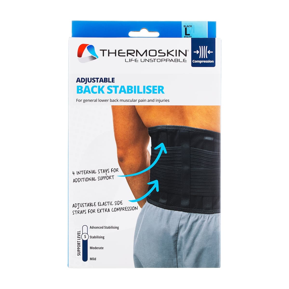 Thermoskin Adjustable Back Stabiliser Beige L