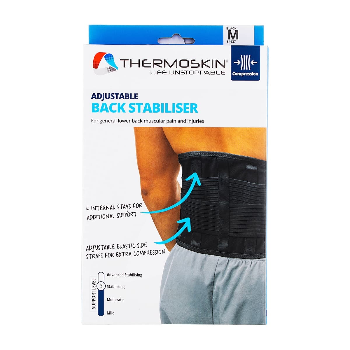 Thermoskin Adjustable Back Stabiliser Beige M
