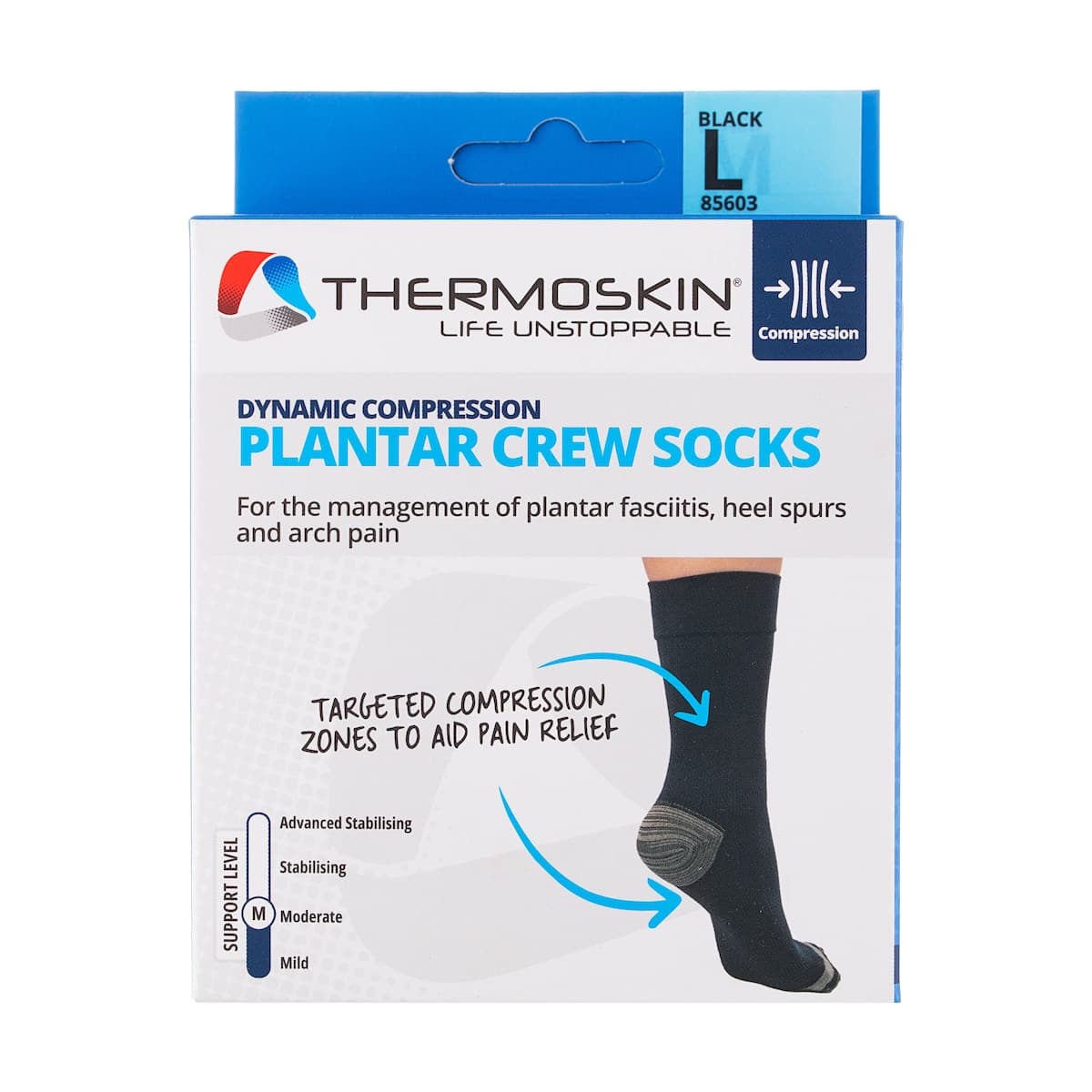 Thermoskin Plantar FXT Compression Crew Socks L