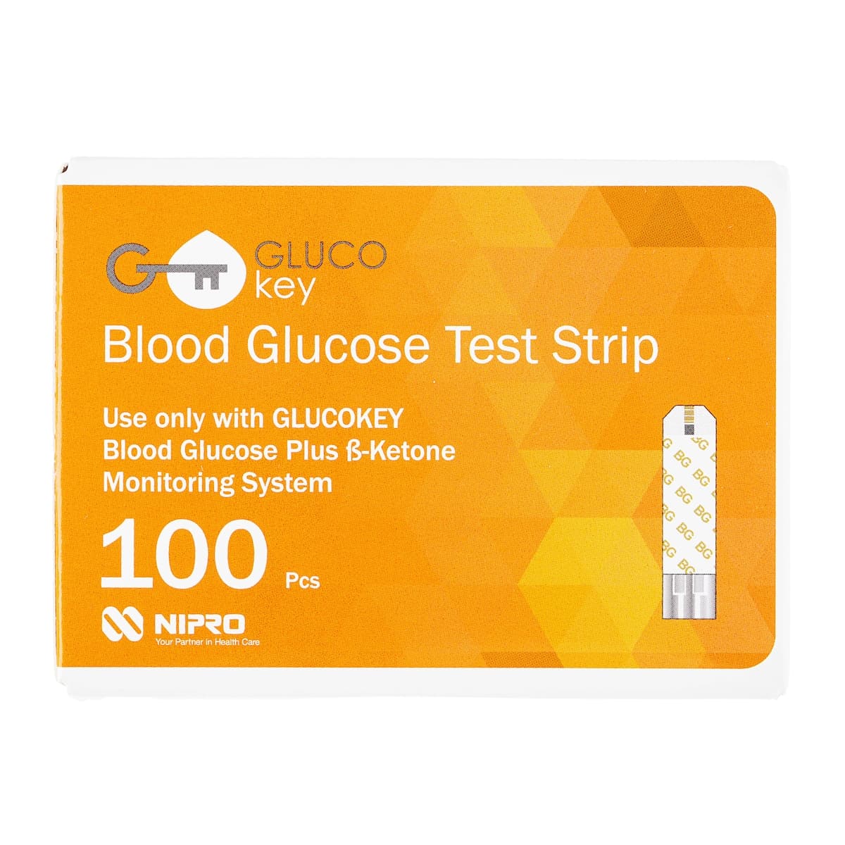 GlucoKey Blood Glucose Test Strips 100 Strips