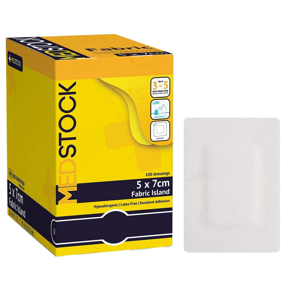 Medstock Fabric Island Dressing 5 x 7cm - 100 Pack|Box
