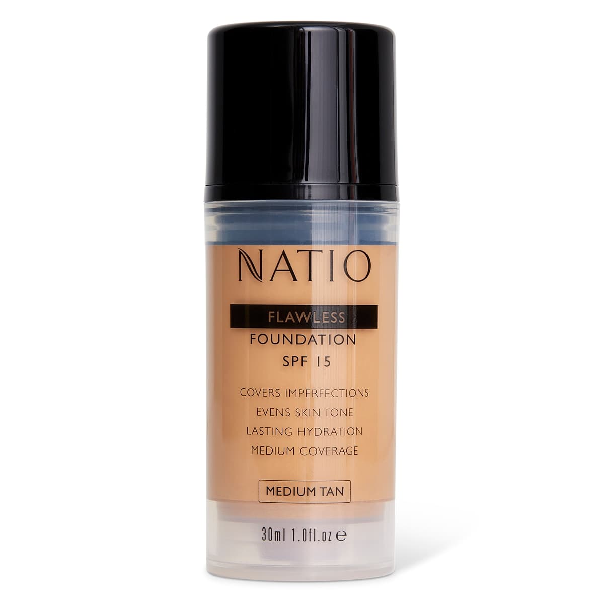 Natio Flawless Foundation SPF15 Medium Tan 30ml