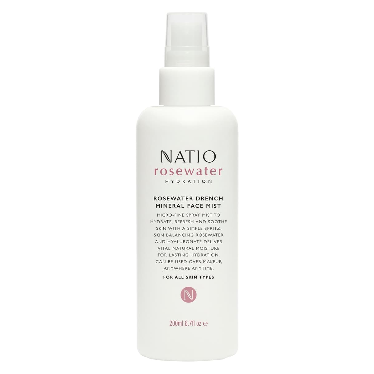 Natio Rosewater Mineral Face Mist 200ml