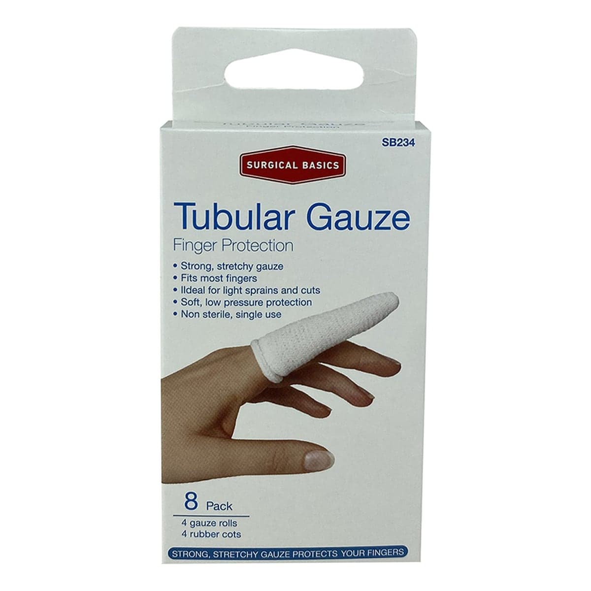 Surgical Basics Tubular Gauze Finger Protection 4 Pack