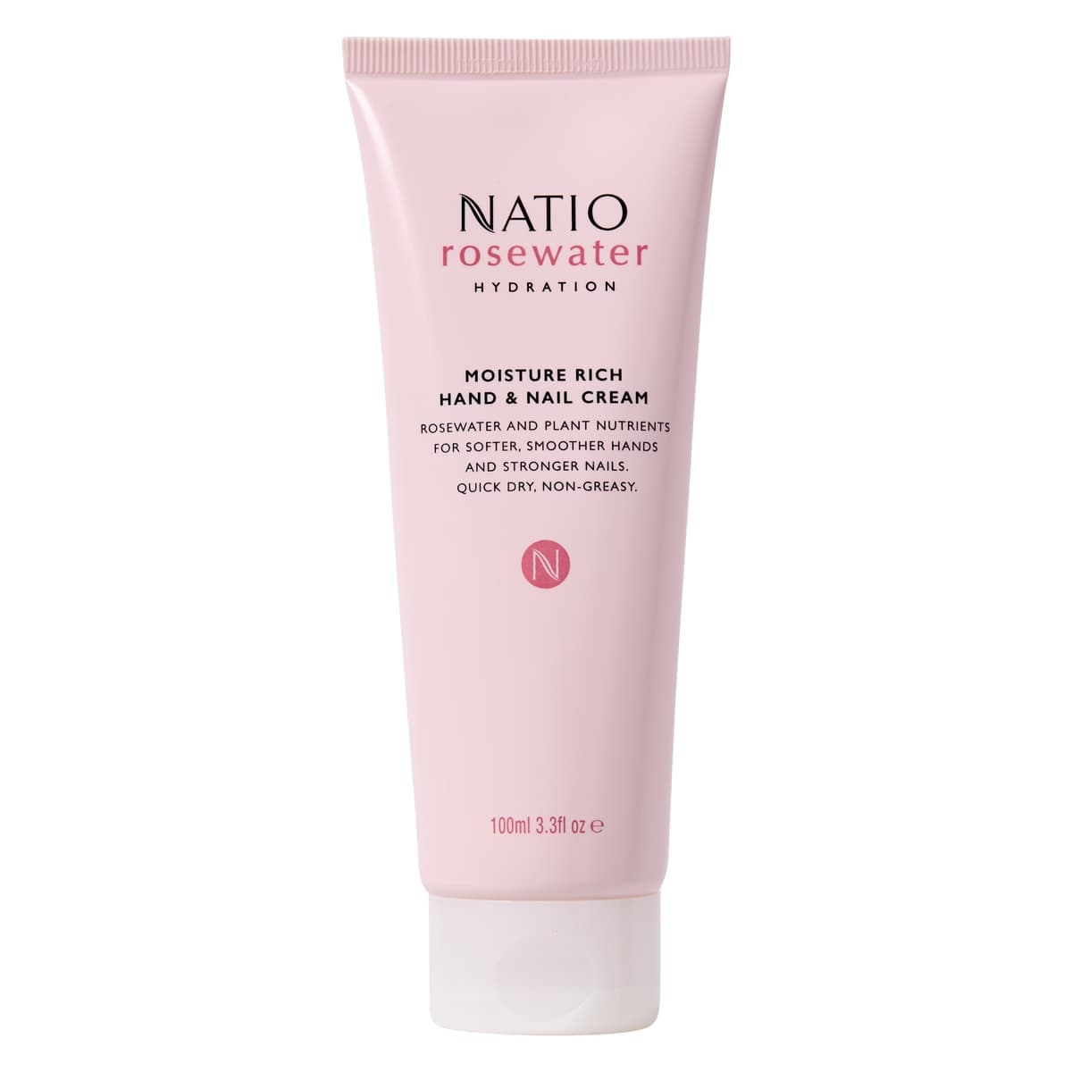 Natio Rosewater Hydration Moisture Rich Hand & Nail Cream 100ml