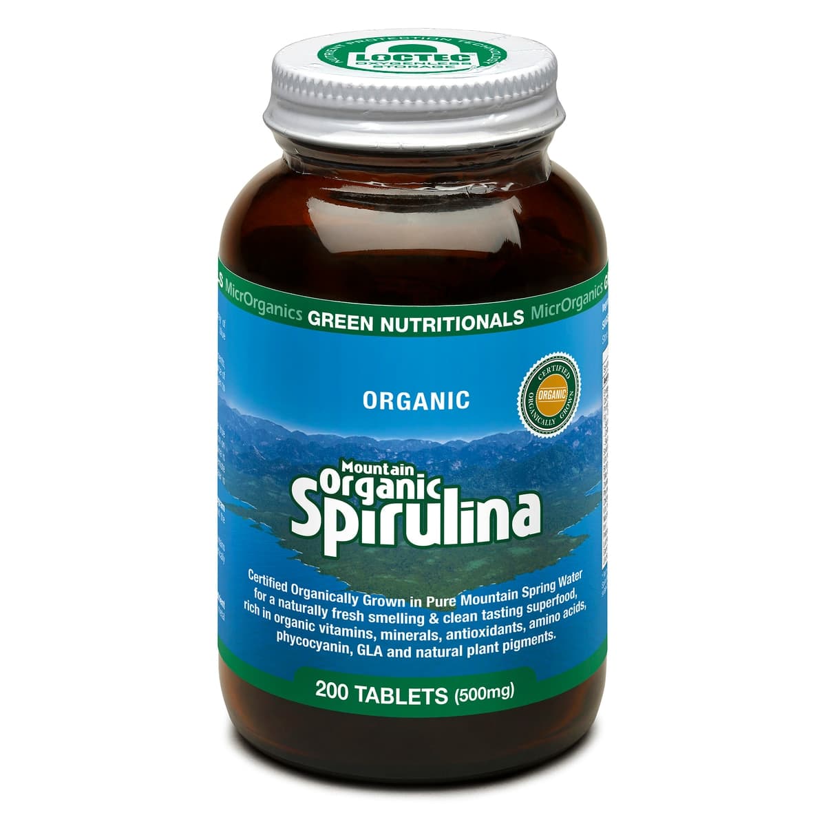 Green Nutritionals Mountain Organic Spirulina 200 Tablets