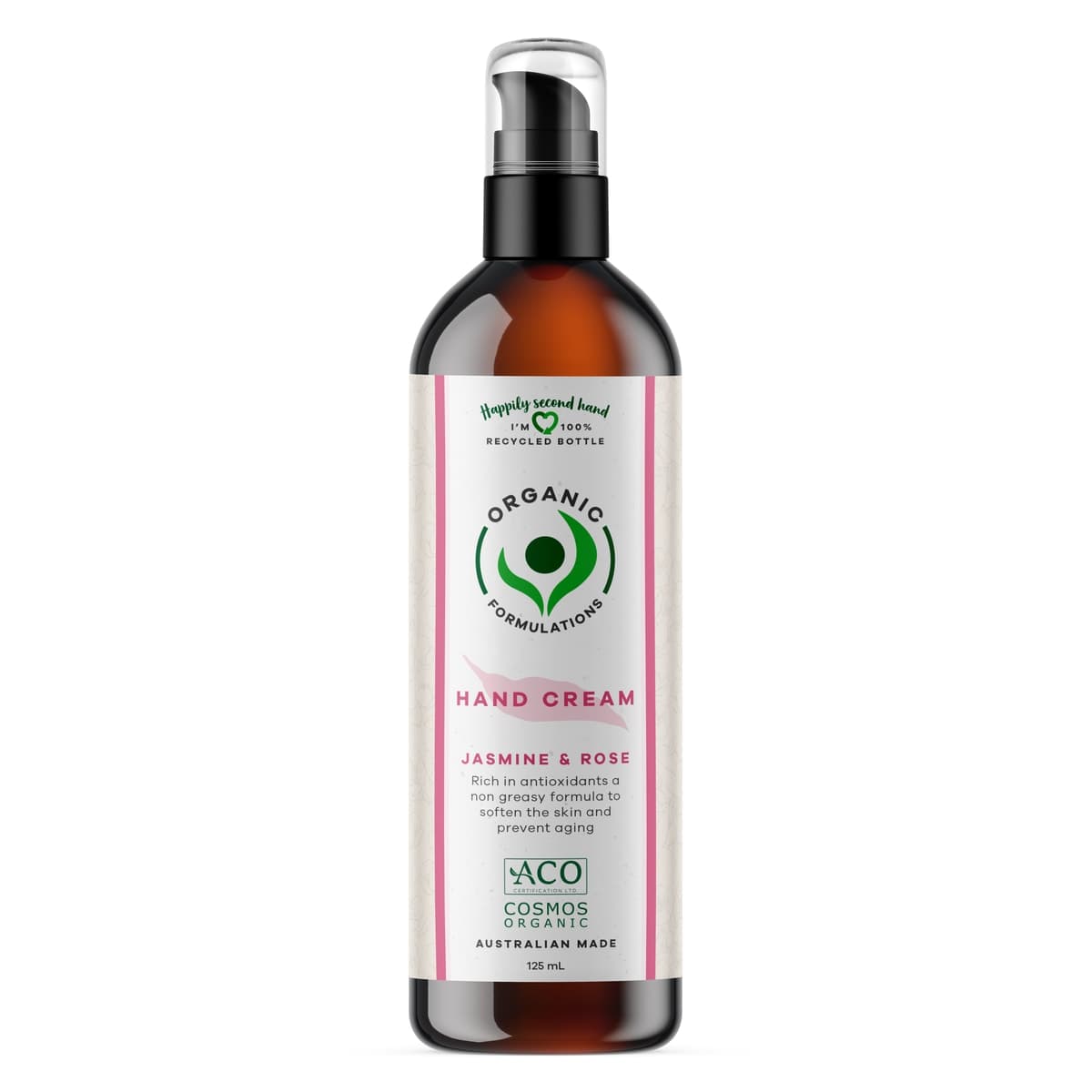 Organic Formulations Jasmine & Rose Hand Cream 125ml