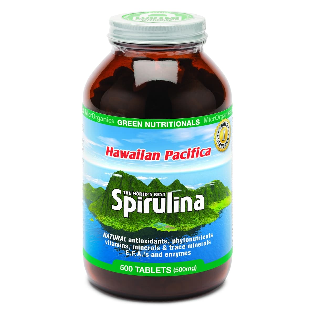 Green Nutritionals Hawaiian Pacifica Spirulina 500 Tablets