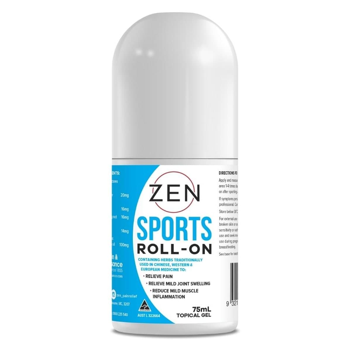 Zen Sports Roll On Gel 75ml