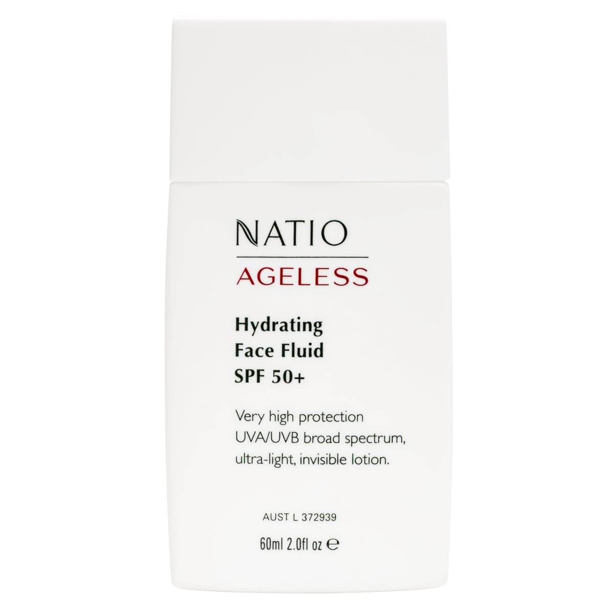 Natio Ageless Hydrating Face Fluid SPF50+ 60ml