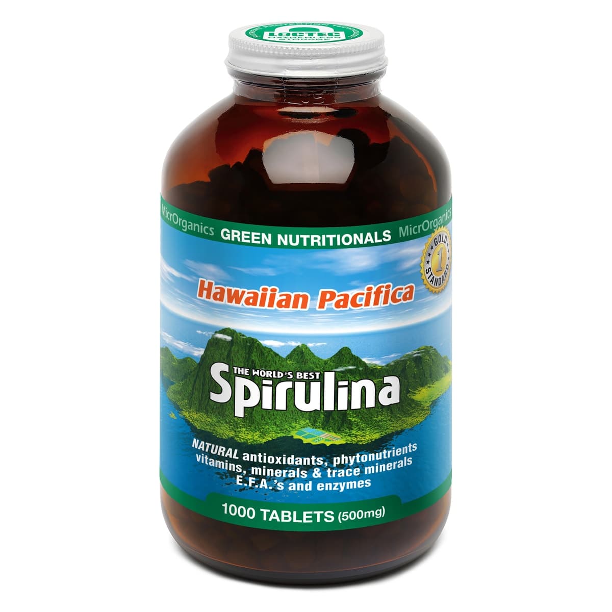 Green Nutritionals Hawaiian Pacifica Spirulina 1000 Tablets