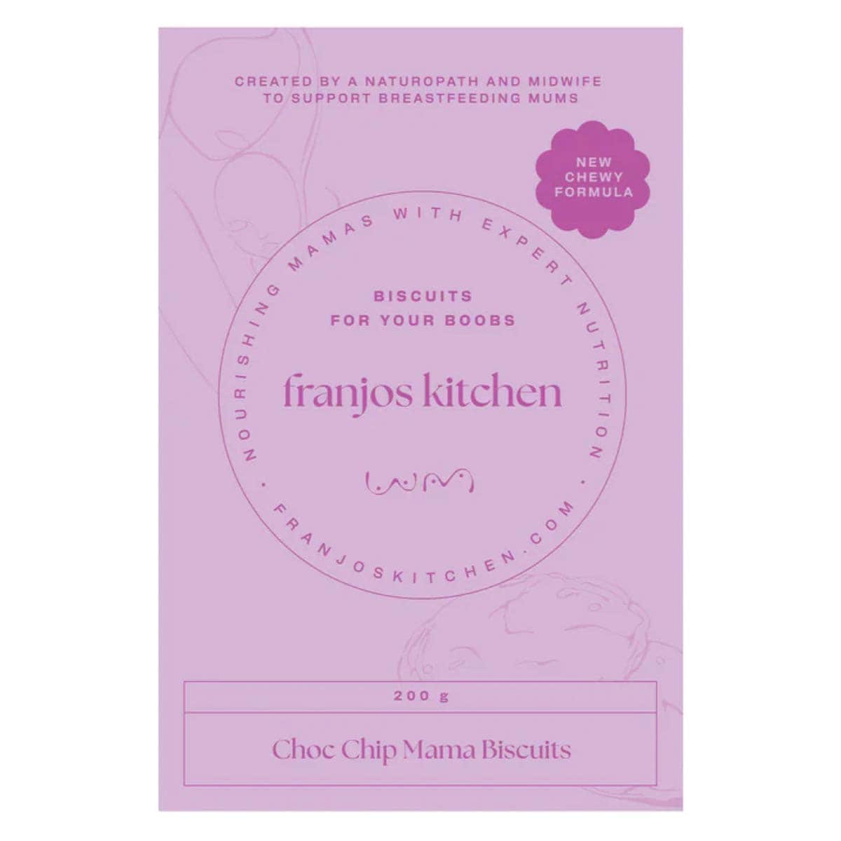 Franjo's Kitchen Choc Chip Tanker Topper Lactation Biscuits 200g