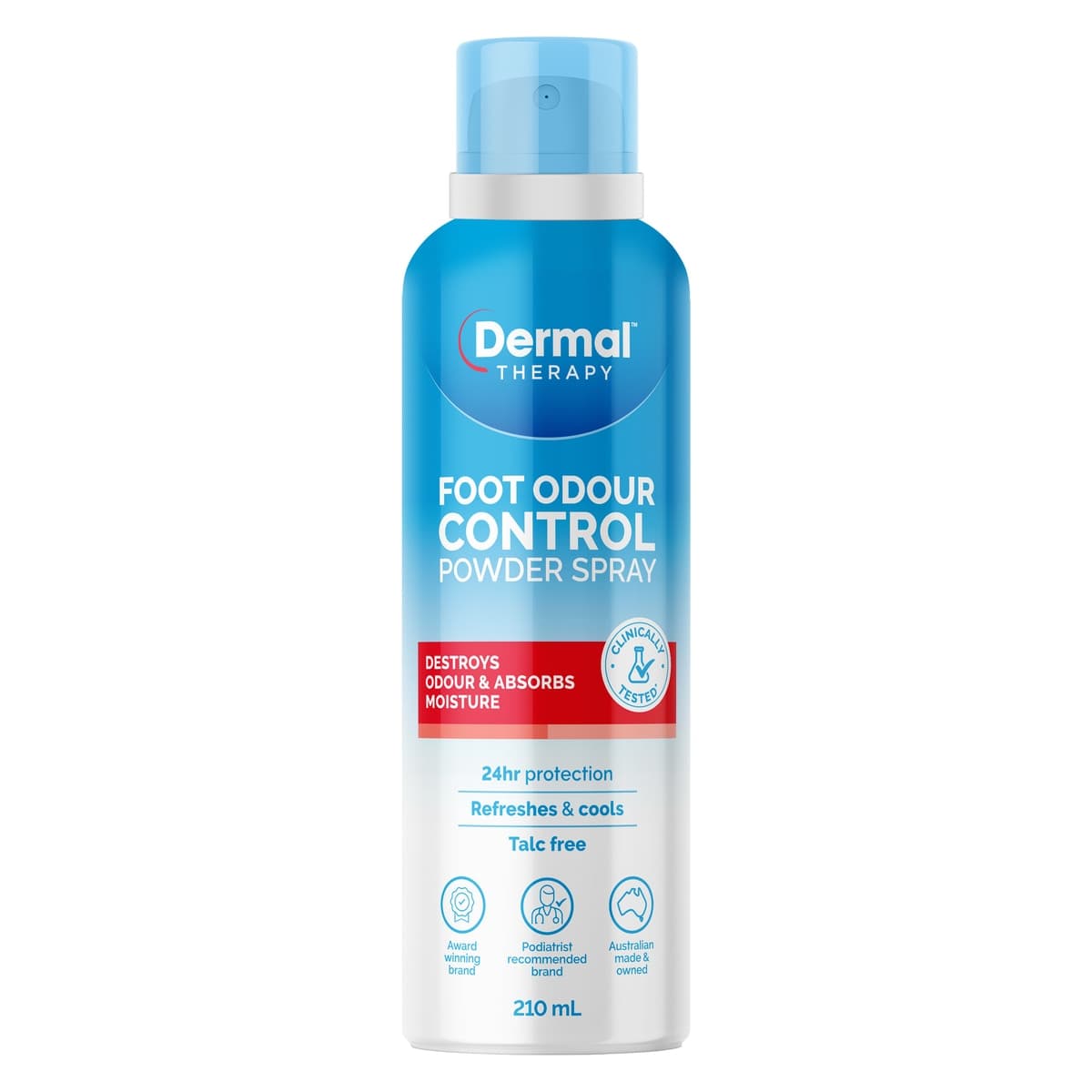 Dermal Therapy Foot Odour Control Powder Spray 210ml
