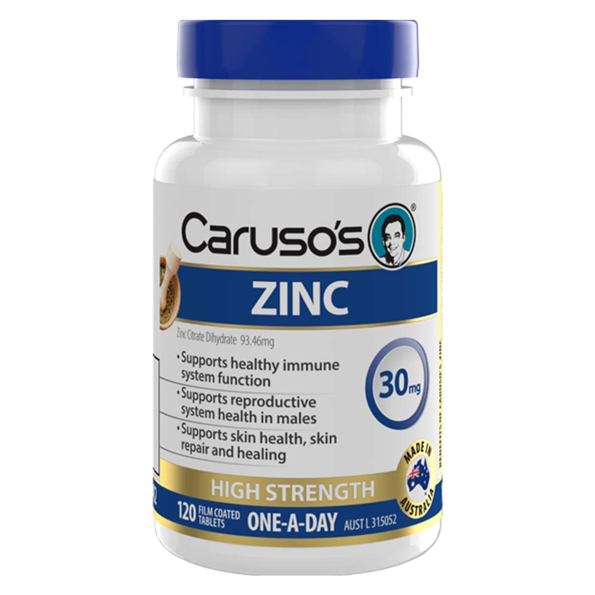 Carusos Zinc High Strength 120 Tablets
