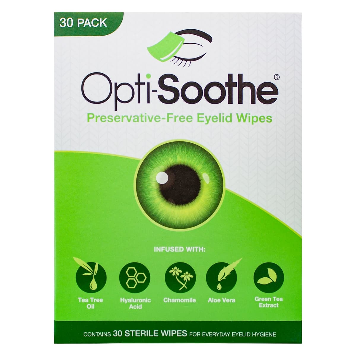Opti-Soothe Preservative Free Eyelid Wipes 30 Pack