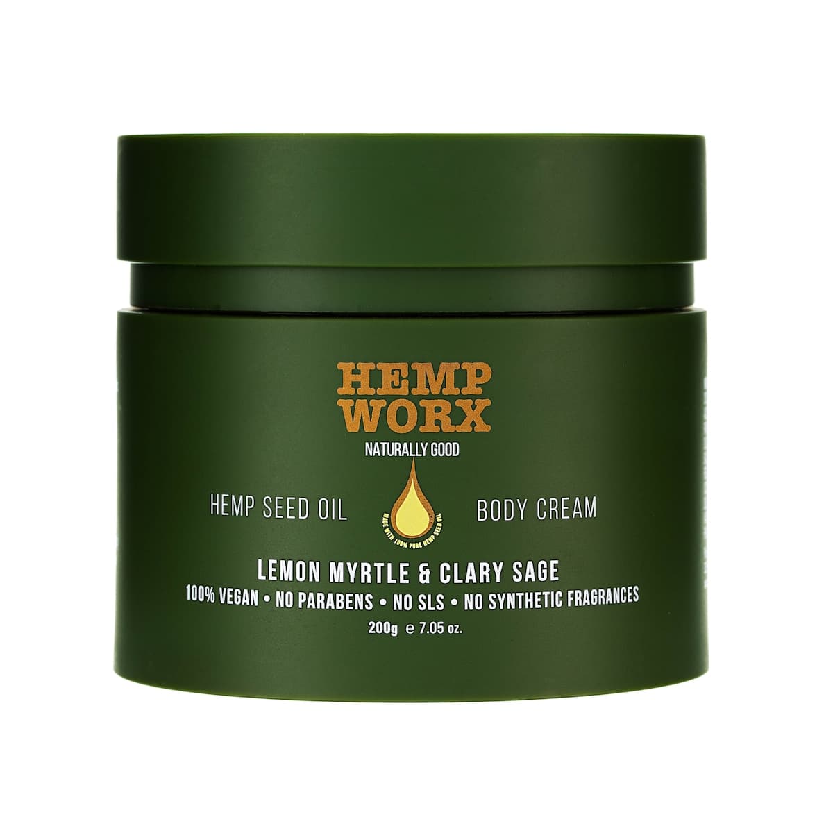 Hemp Worx Hemp Seed Oil Body Cream Lemon Myrtle 200g