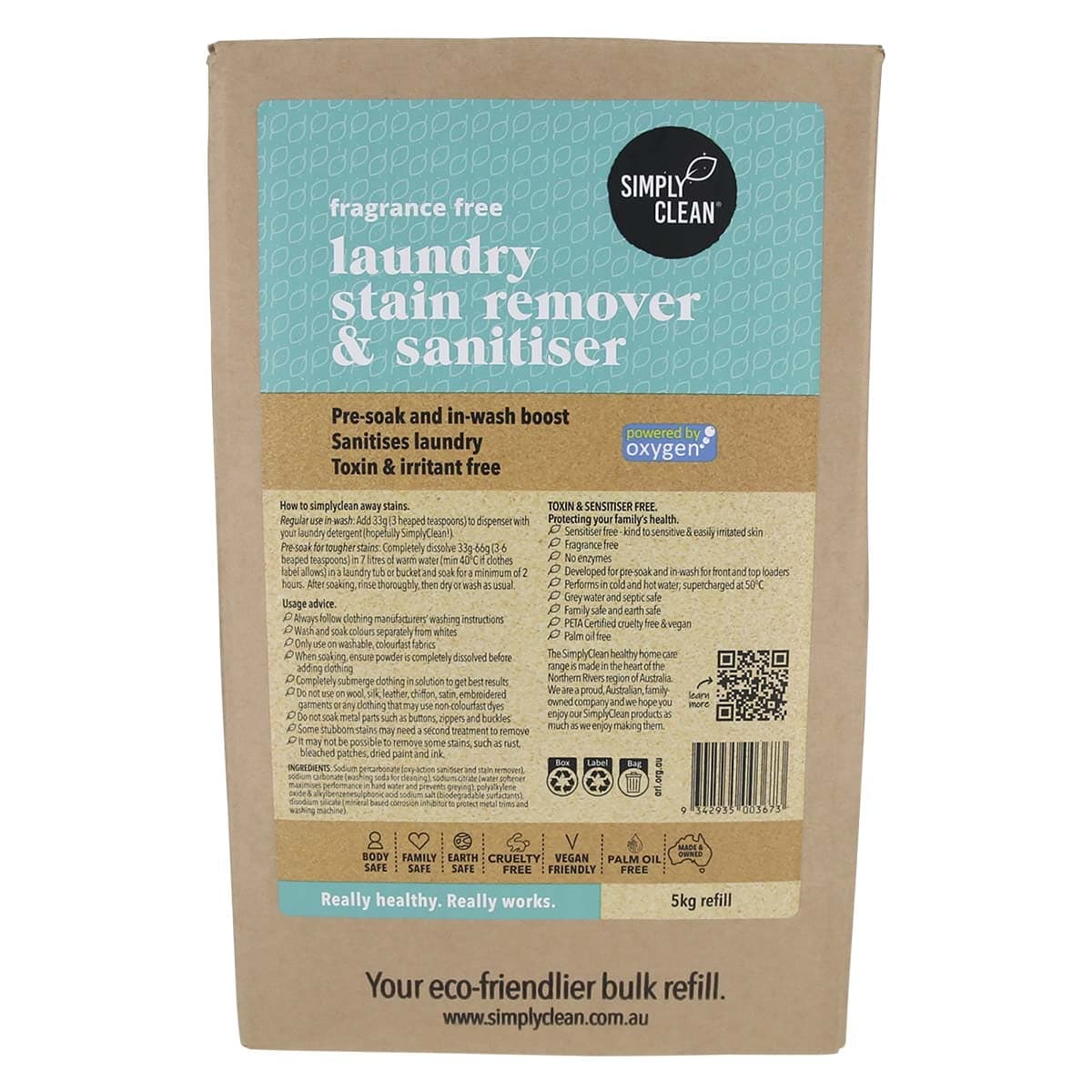 Simply Clean Laundry Stain Remover Fragrance Free 5kg