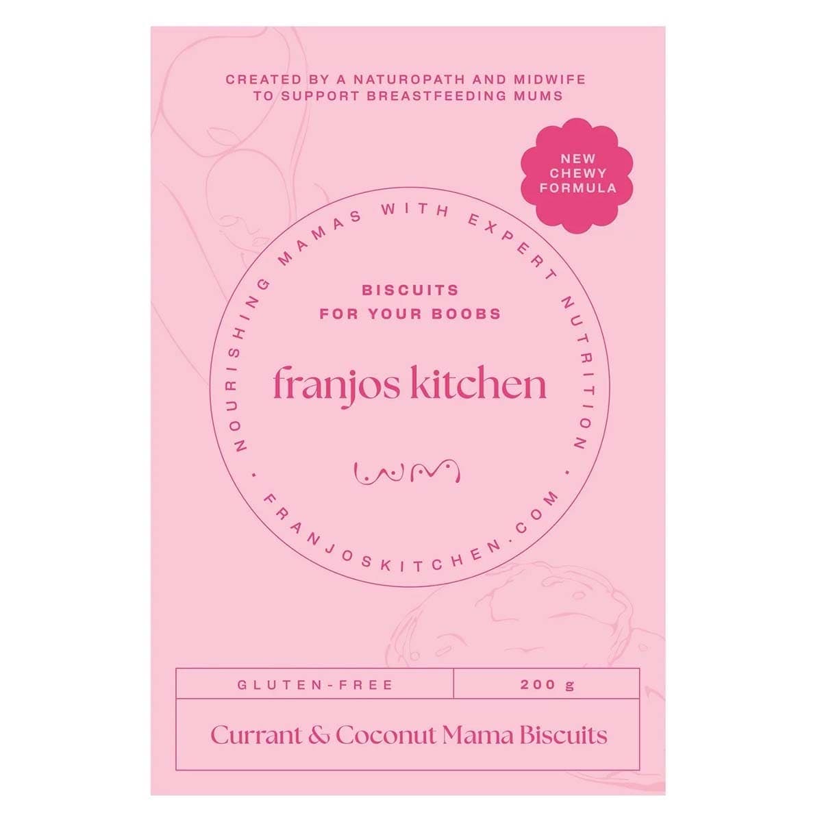 Franjo's Kitchen G/F Tanker Topper Lactation Biscuits Currant & Coconut 200g
