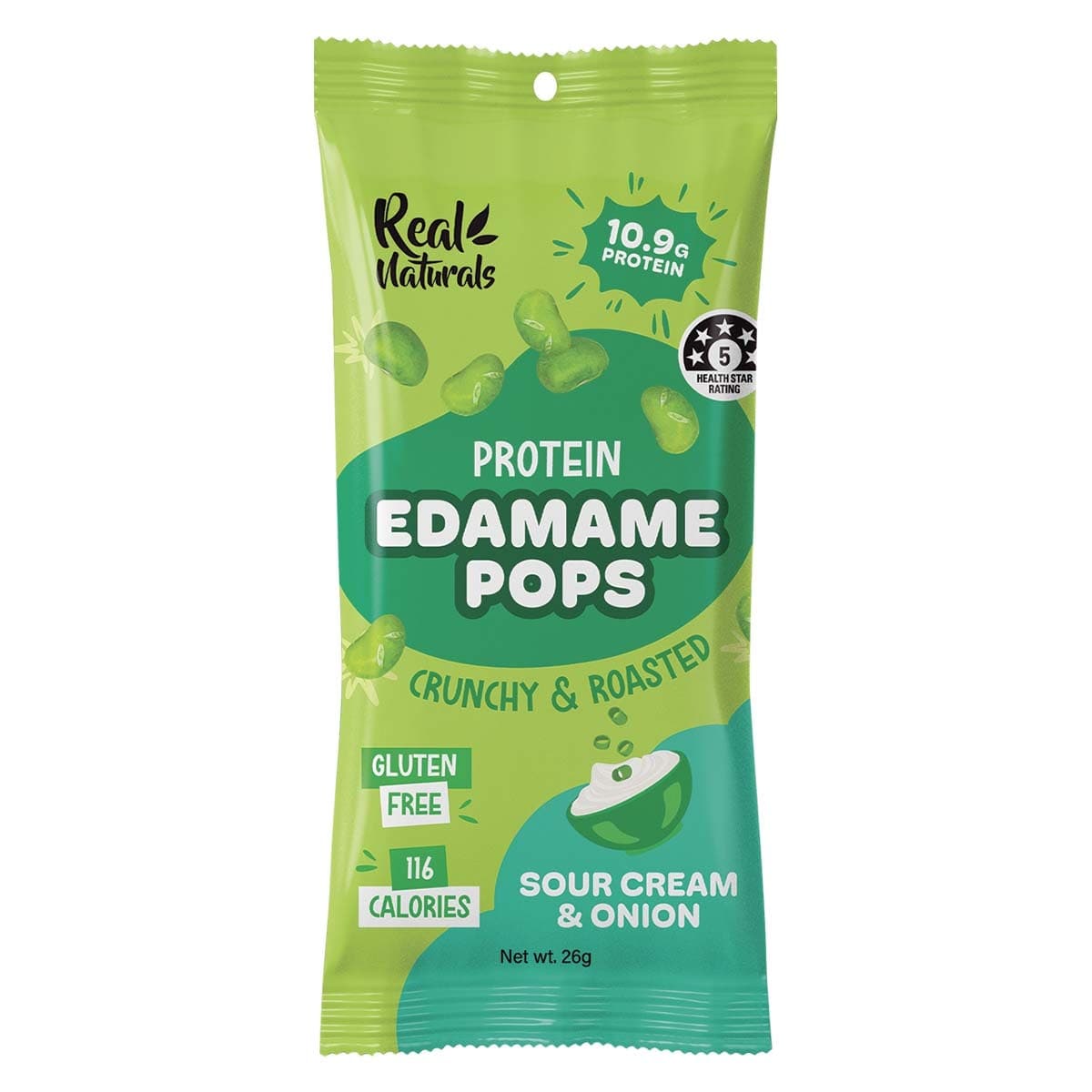 Real Naturals Protein Edamame Pops Sour Cream 26g