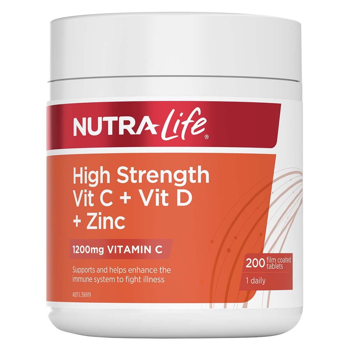 Nutra-Life High Strength Vit C + Vit D + Zinc 200 Tablets