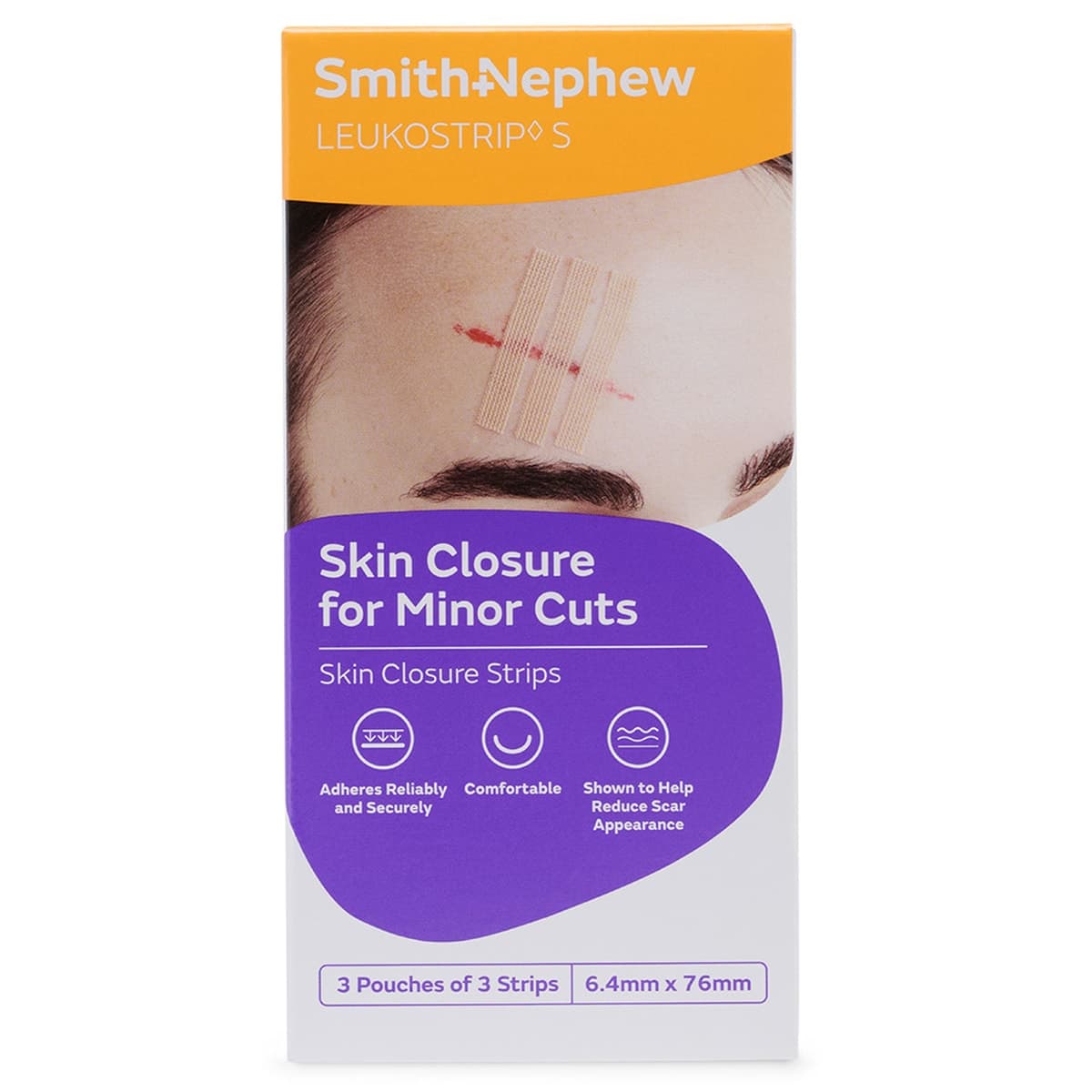 Leukostrip Skin Closure Strips For Minor Cuts 6.4mm x 76mm - 3 Pack