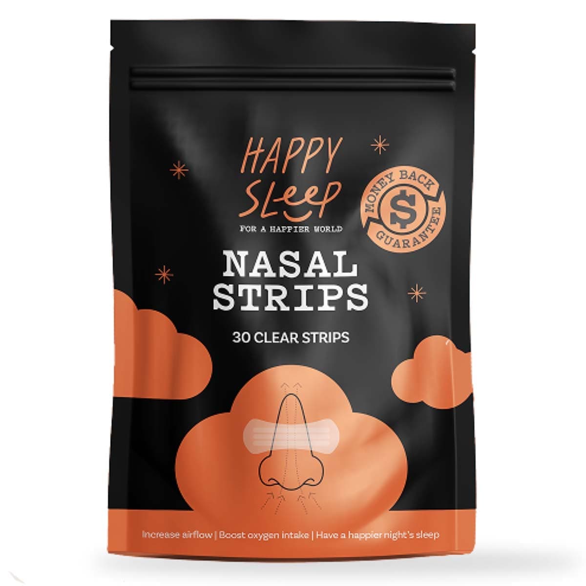 Happy Sleep Nasal Strips Clear 30 Pack