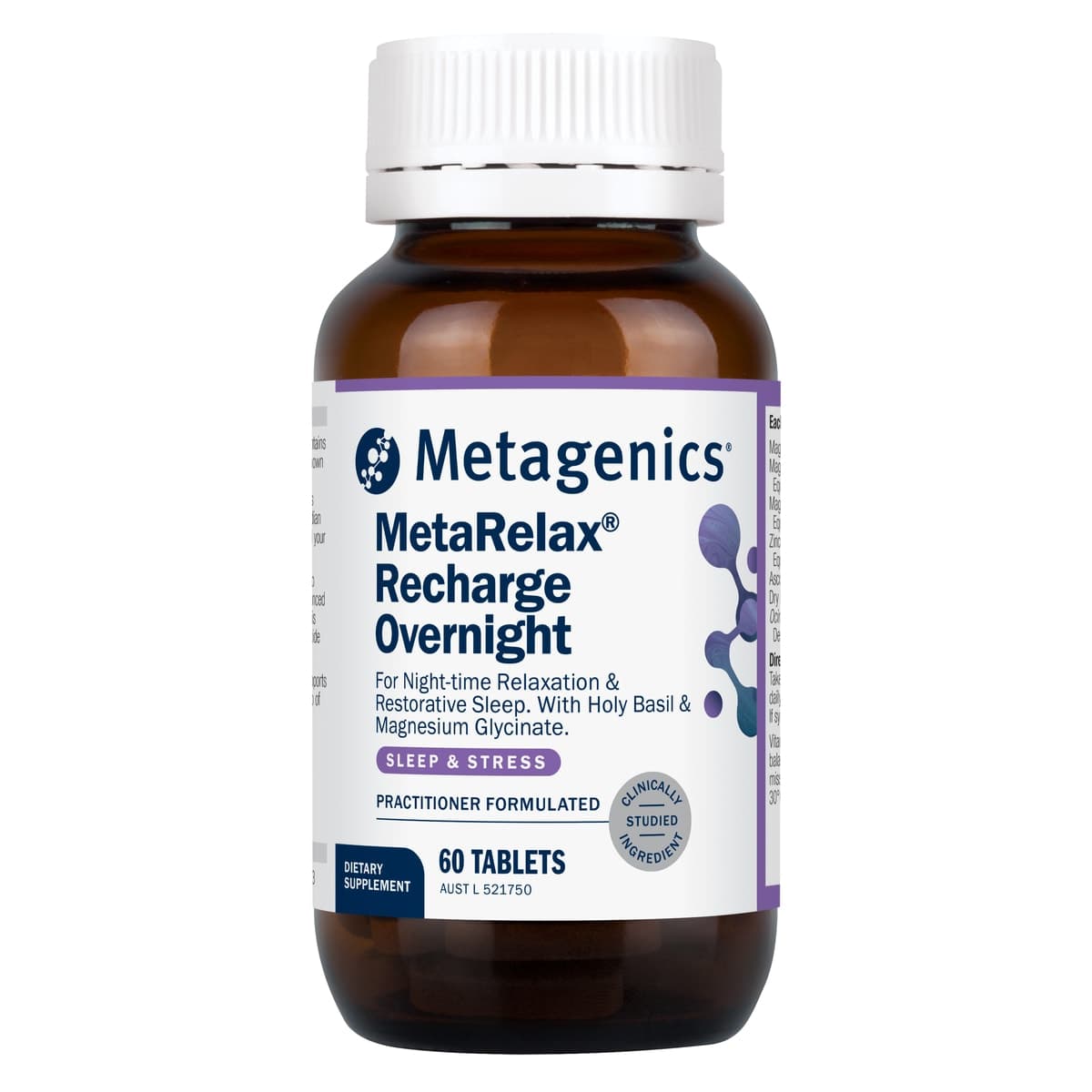 Metagenics MetaRelax Recharge Overnight 60 Tablets