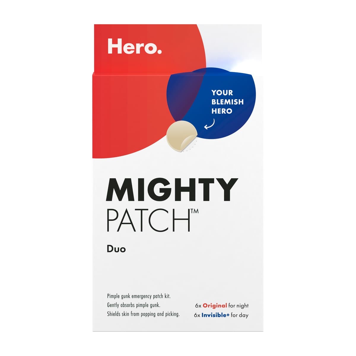 Hero Mighty Patch Duo Hydrocolloid Pimple Patches 12 Pack