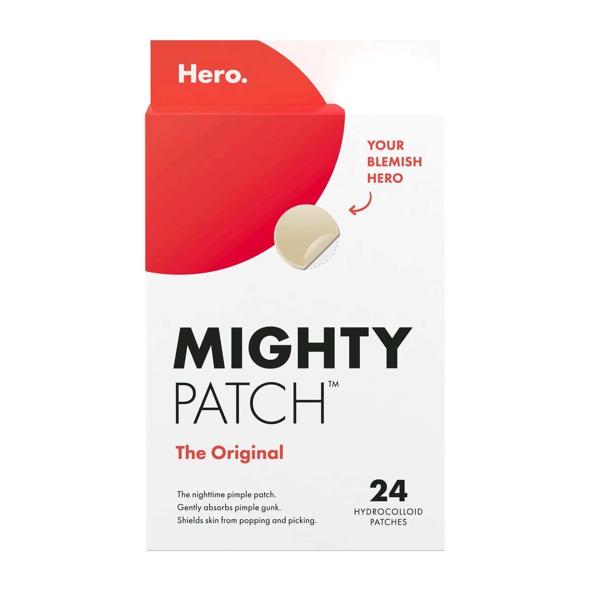 Hero Mighty Patch Original Hydrocolloid Pimple Patches 24 Pack