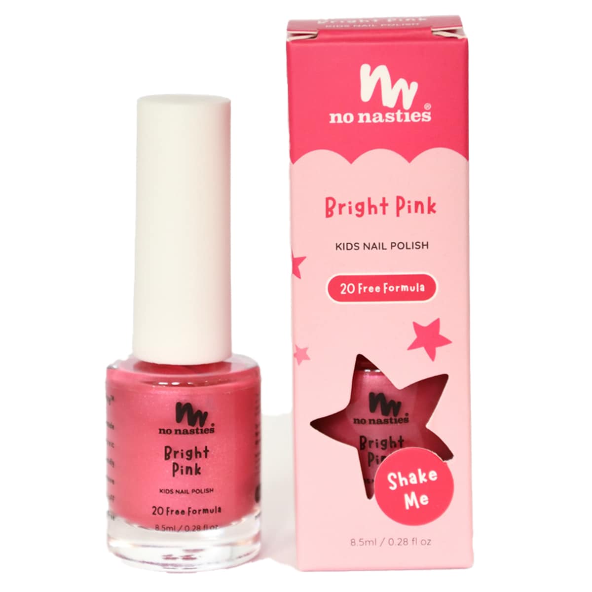 No Nasties Bright Pink Water-Based Kids Nail Polish 8.5ml